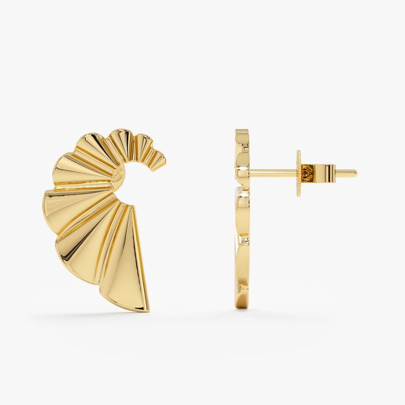 Fluted Fan Stud Earrings, Soleil