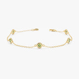 5 Peridot Station Bracelet