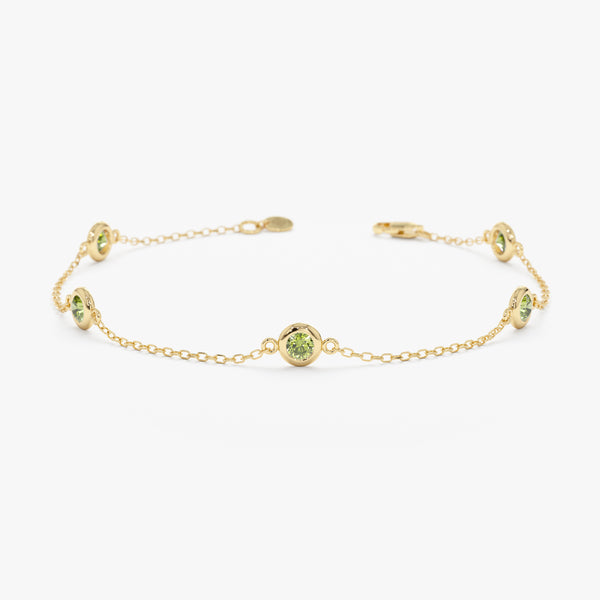 5 Peridot Station Bracelet