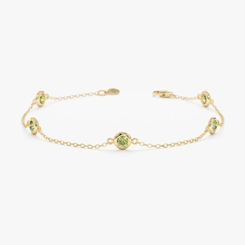 5 Peridot Station Bracelet