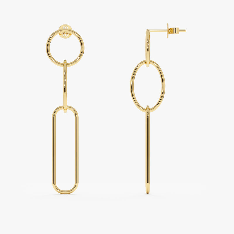 Gold Link Dangle Earrings, Nyssia