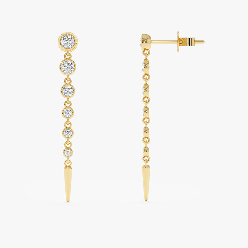 Graduated Lab Grown Diamond Dangle Earrings, Cerelia