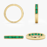 Channel Set Baguette Emerald Ring, Amoret