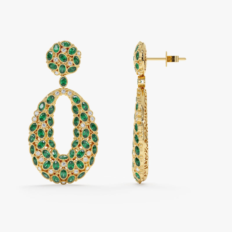 Emerald Statement Earrings, Ottilie
