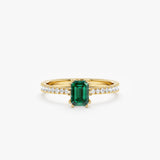 yellow gold teal sapphire diamond ring
