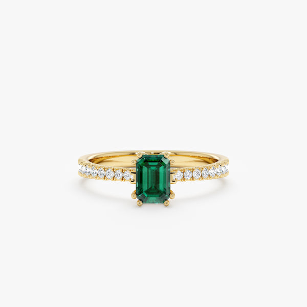 yellow gold teal sapphire diamond ring