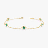 yellow gold emerald bracelet