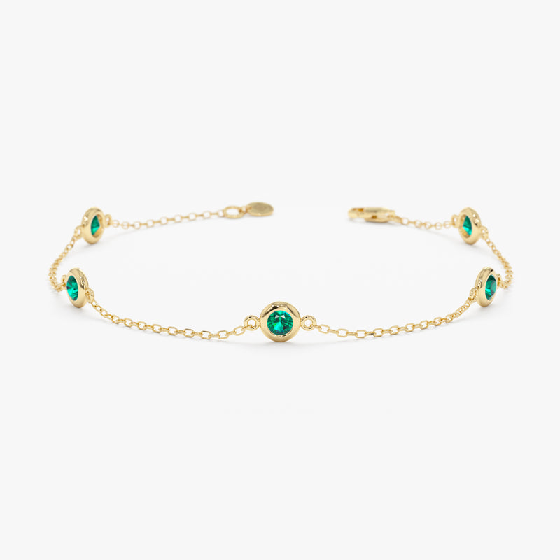 yellow gold emerald bracelet