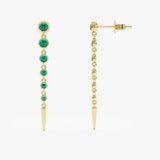 Graduated Emerald Dangle Earrings, Cerelia