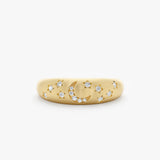 yellow gold diamond moon star band
