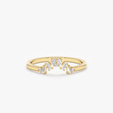 yellow gold baguette diamond nest ring