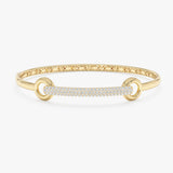 Interlocking Circle and Bar Bangle, Lab Grown Pave Diamonds, Marzanna