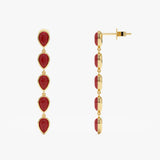 Red Coral Drop Earrings, Wisteria