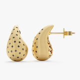 Black Diamond Droplet Stud Earring, Virginia