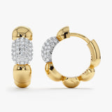 Gold Diamond Bubble Huggie, Caroline