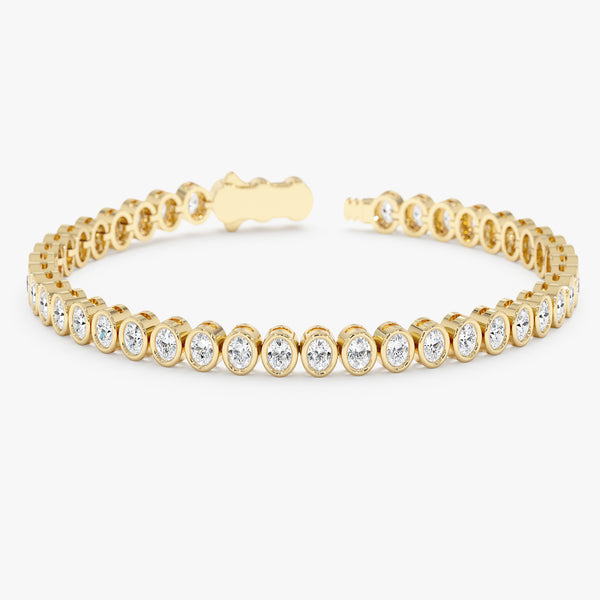 Oval Bezel Set Lab Grown Diamond Bracelet, Zorina