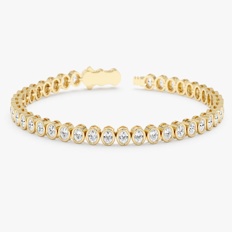 Oval Bezel Set Lab Grown Diamond Bracelet, Zorina