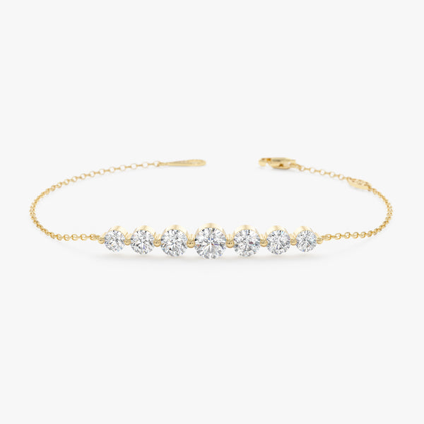 Graduated Lab Grown Diamond Bracelet, Bar Bracelet, Lunara