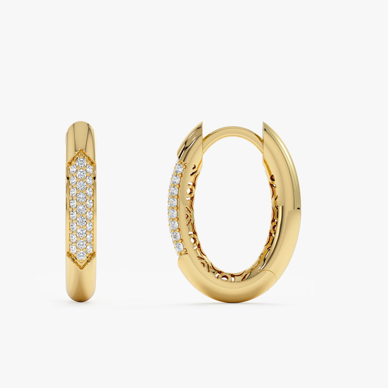 Diamond Pave Oval Hoops, Ianthe