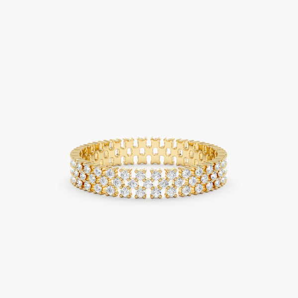 yellow gold diamond eternity ring