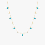 Turquoise & Lab Grown Diamond Station Necklace, Virey