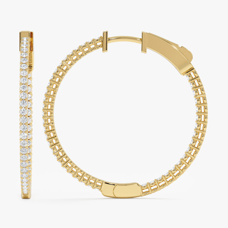 30 mm Inside-Out Natural Diamond Hoops, Kylee