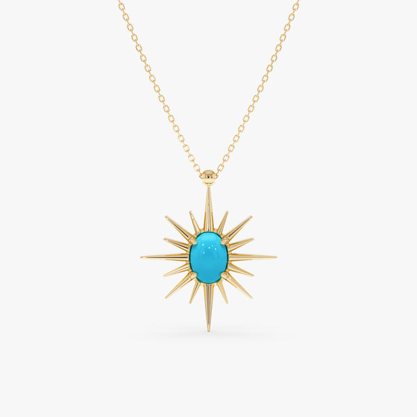 Turquoise Sunburst Pendant, Talitha