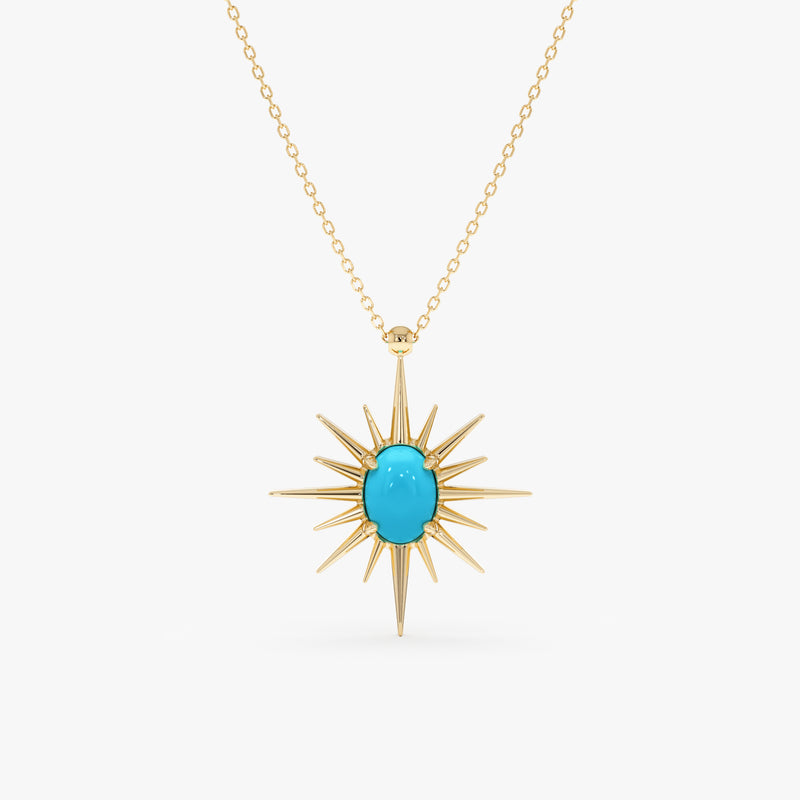 Turquoise Sunburst Pendant, Talitha