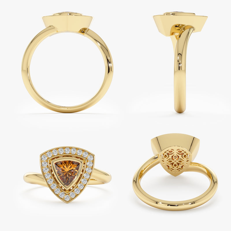 Unique Engagement Ring in Yellow Gold