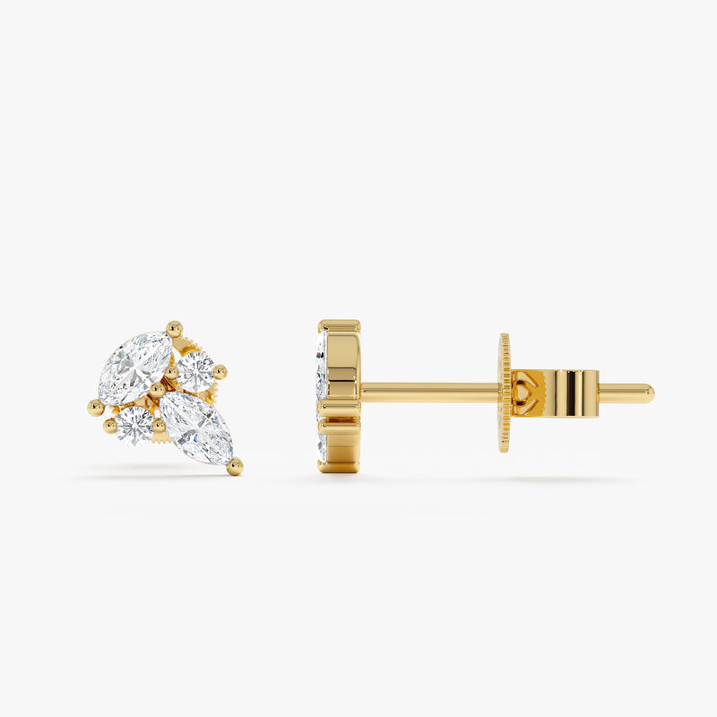 Mixed Cut Lab Grown Diamond Stud Earrings, Maevra