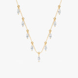 Marquise Lab Diamond Dangly Necklace, Nyphadora
