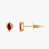 Natural Ruby Marquise Stud Earrings, Evandelle