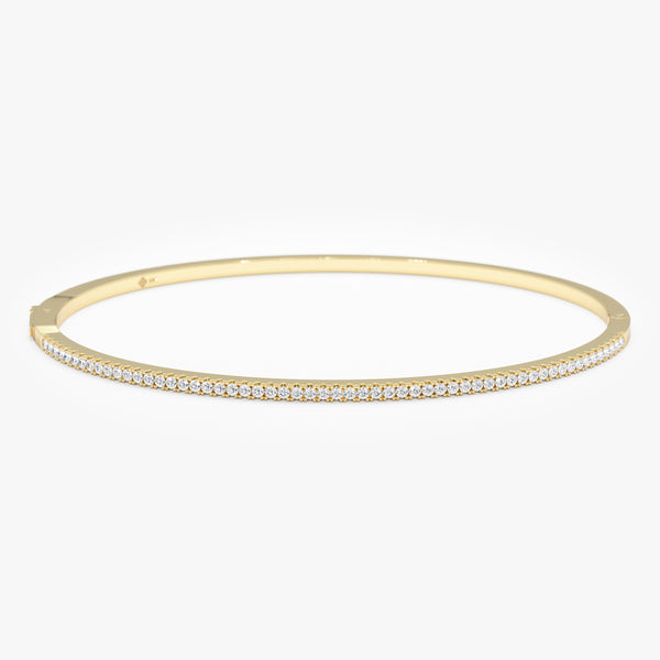yellow gold half eternity diamond bangle