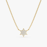 Yellow Gold Diamond Star of David Necklace