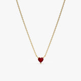 yellow gold red heart choker