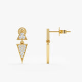 Pave Diamond Triangle Drop Earrings, Macy