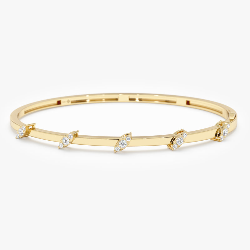 Gold Bangle with Diamond Accents, Mireille