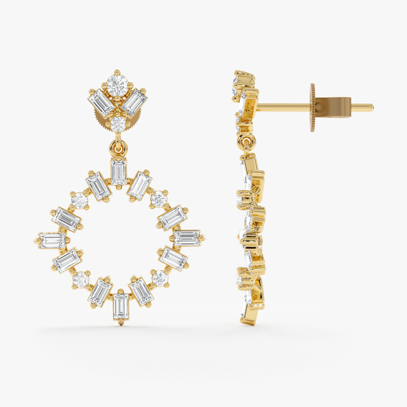 Baguette-Diamond Drop Earrings, Casey