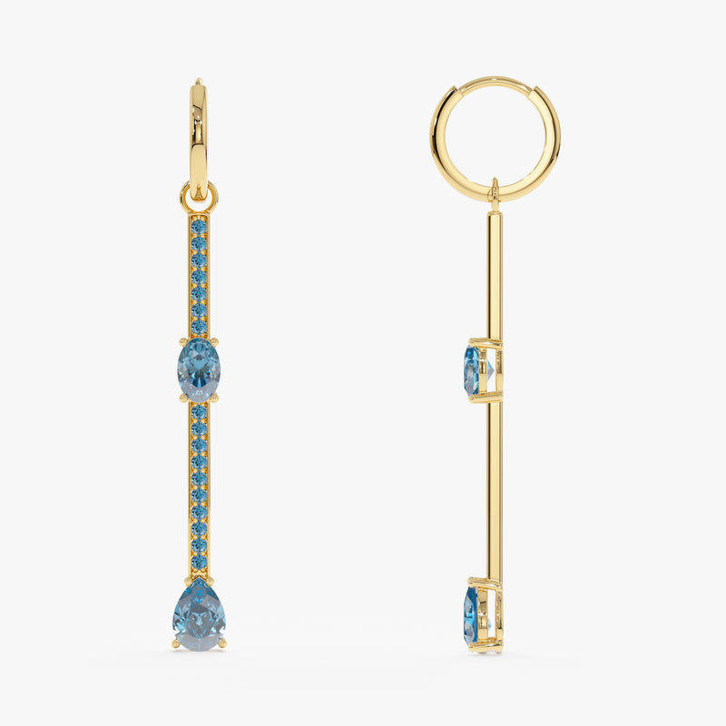 Blue Topaz Drop Earrings, Diantha