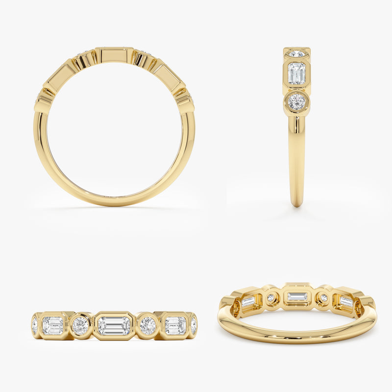 Lab Grown Alternating Wedding Ring, Briony