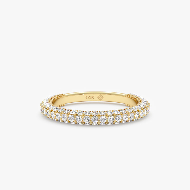 pave diamond gold band