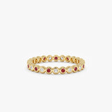 yellow gold diamond ruby ring
