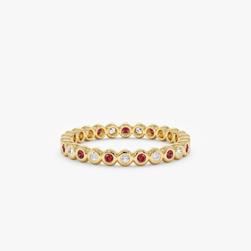 yellow gold diamond ruby ring