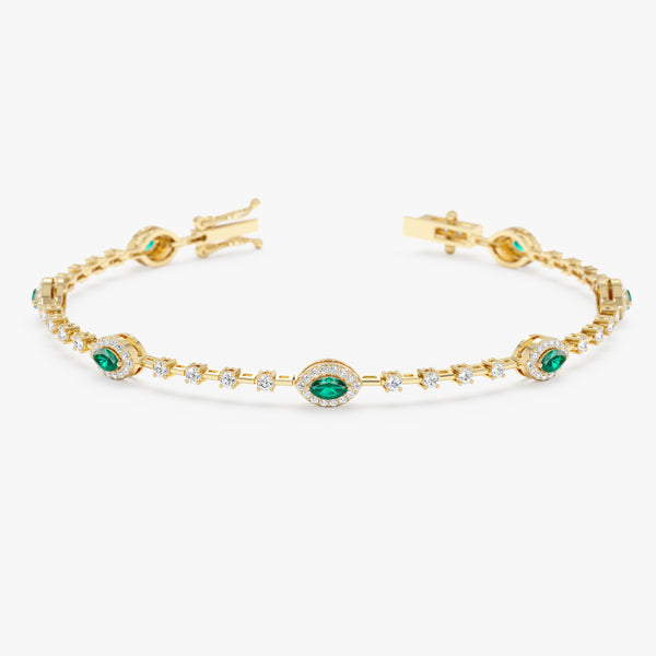 Natural Emerald & Diamond Bracelet, Virelle