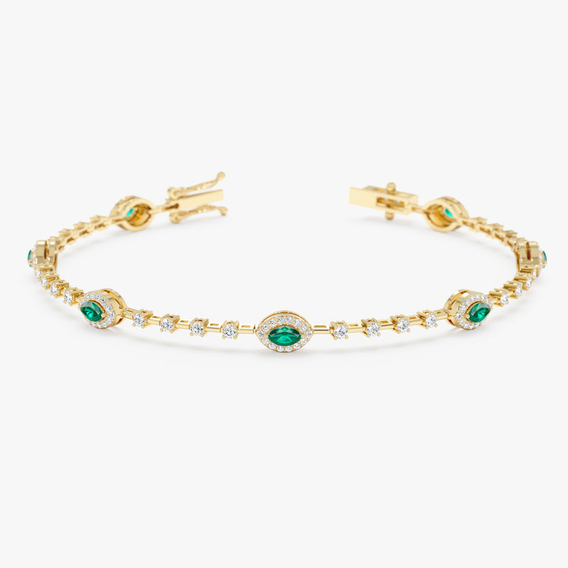 Natural Emerald & Diamond Bracelet, Virelle