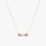 Oval Three Stone Sapphire Necklace, Zelindra