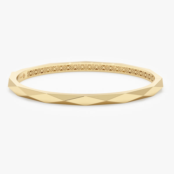 14k Gold Textured Bangle, Gana