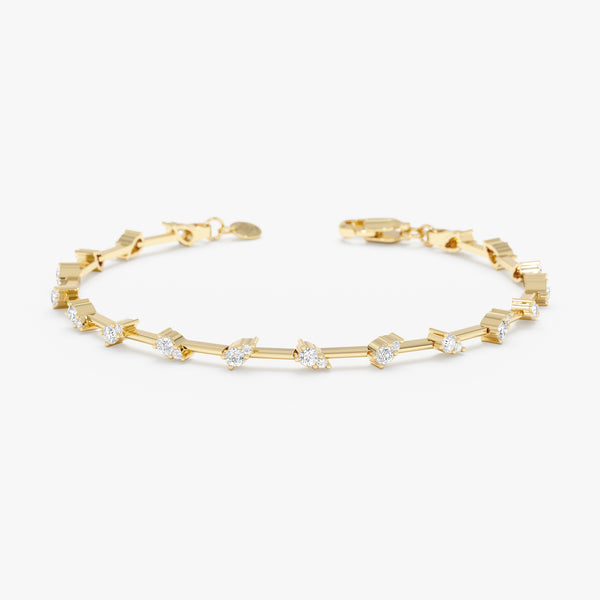 Zig Zag Diamond Station Bracelet, Briseis