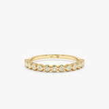 yellow gold bezel half eternity ring