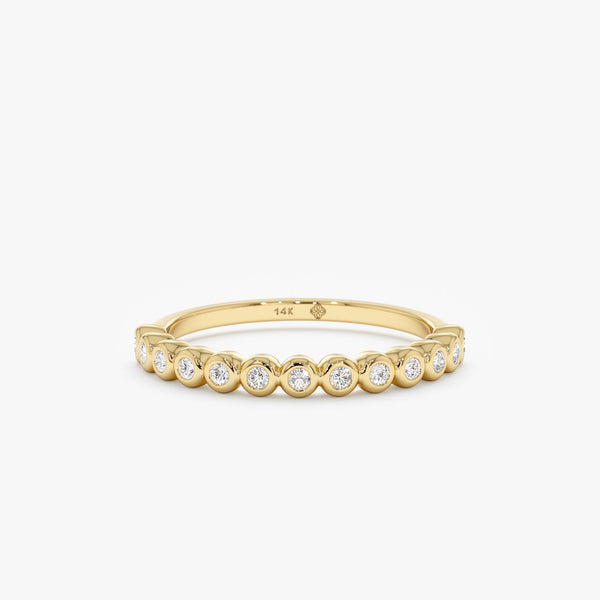 yellow gold bezel half eternity ring